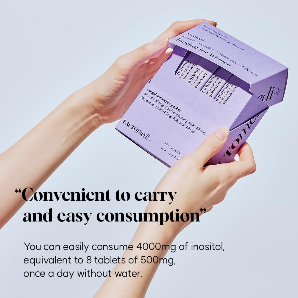 LACTOMEDI Inositol for Women | Hormone Balance & Fertility Support | Boost Progesterone | 4000mg Myo-Inositol 100mg D-Chiro-Inositol | 30 Day Supply