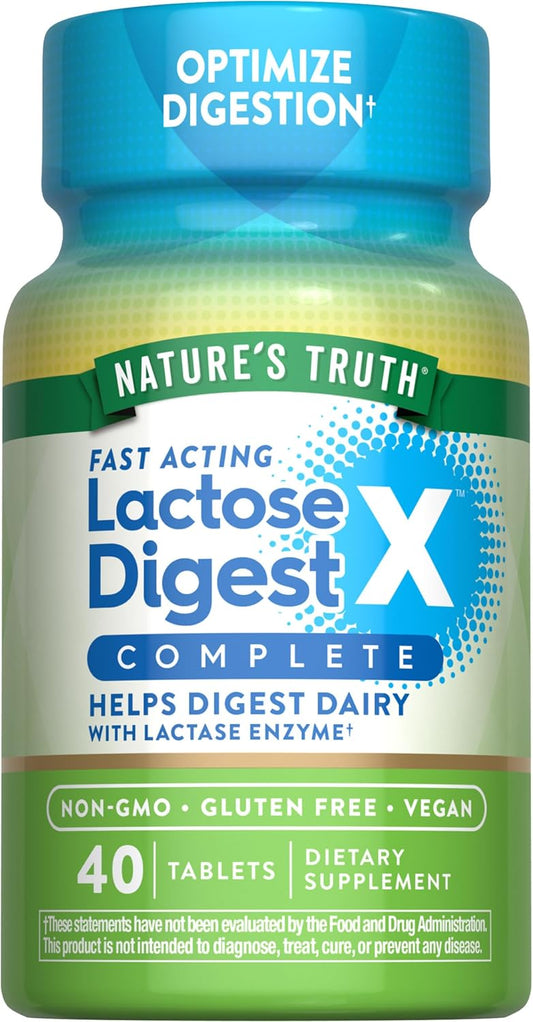 Lactose Digest Tablets with Lactase Enzyme - Vegan & Non-GMO - 40 Pills