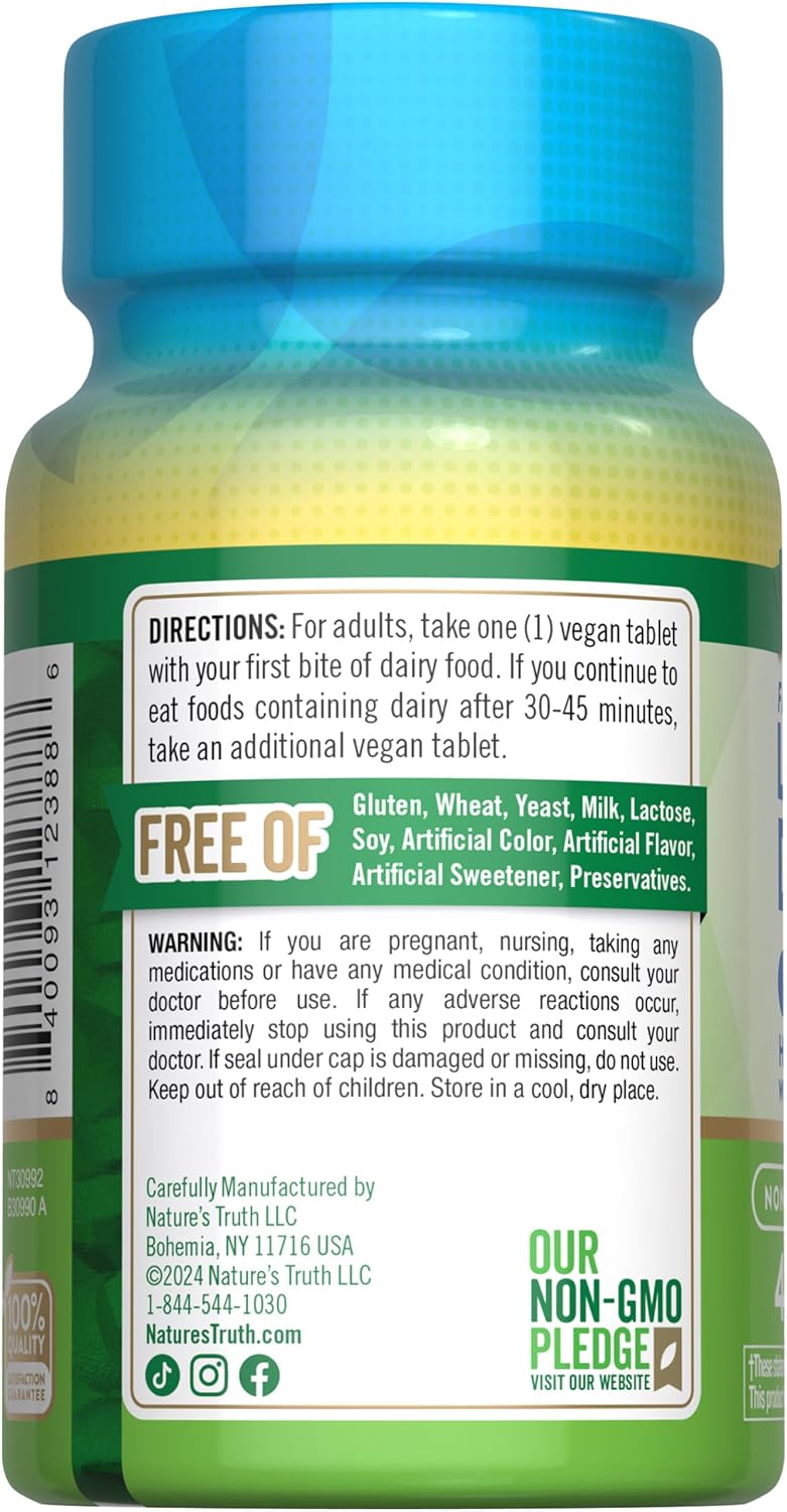 Lactose Digest Tablets with Lactase Enzyme - Vegan & Non-GMO - 40 Pills