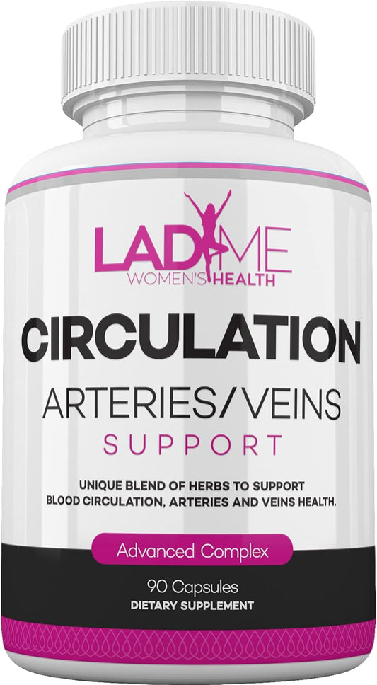 LadyMe Women's Circulation and Vein Support Supplement - Reduce Leg Discomfort & Boost Cardiovascular Health - 90 Capsules for 3 Months