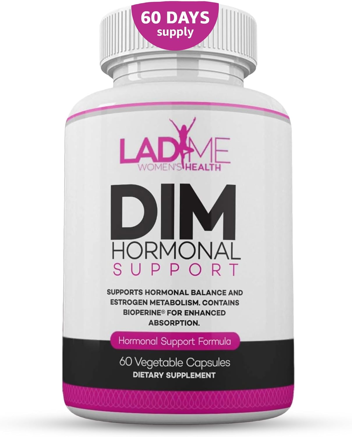 LadyMe Women's Health DIM Complex 150mg Supplement - Menopause Relief with Bioperine & Broccoli - Estrogen Metabolism Balancing Pills - 60 Capsules