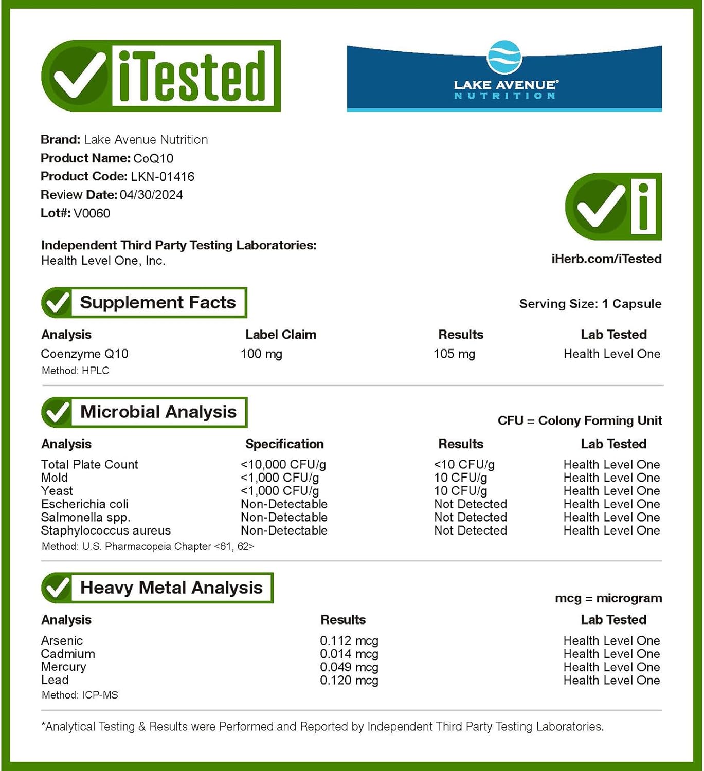 Lake Avenue CoQ10 Nutrition - 100 mg Ubiquinone Supplement for Antioxidant Support - 360 Gluten Free, Non-GMO Veggie Capsules
