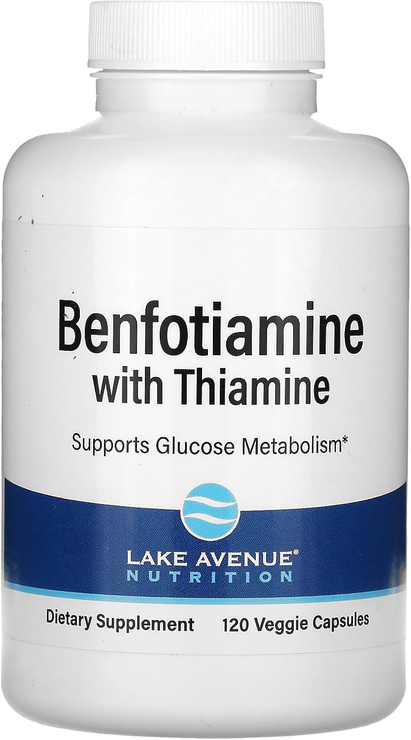 Lake Avenue Nutrition Benfotiamine and Thiamine Supplement, 250 mg, 120 Capsules