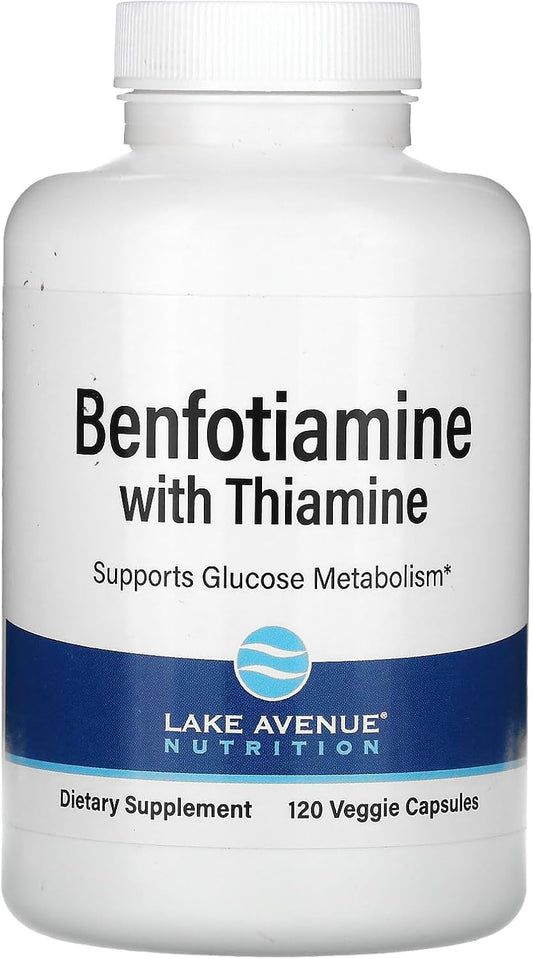 Lake Avenue Nutrition Benfotiamine and Thiamine Supplement, 250 mg, 120 Capsules