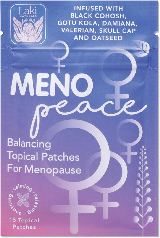 Laki Naturals Meno-Peace Patch (Pack of 15) | Herbal Menopause Support for Women | Mood Balance & Hormonal Relief