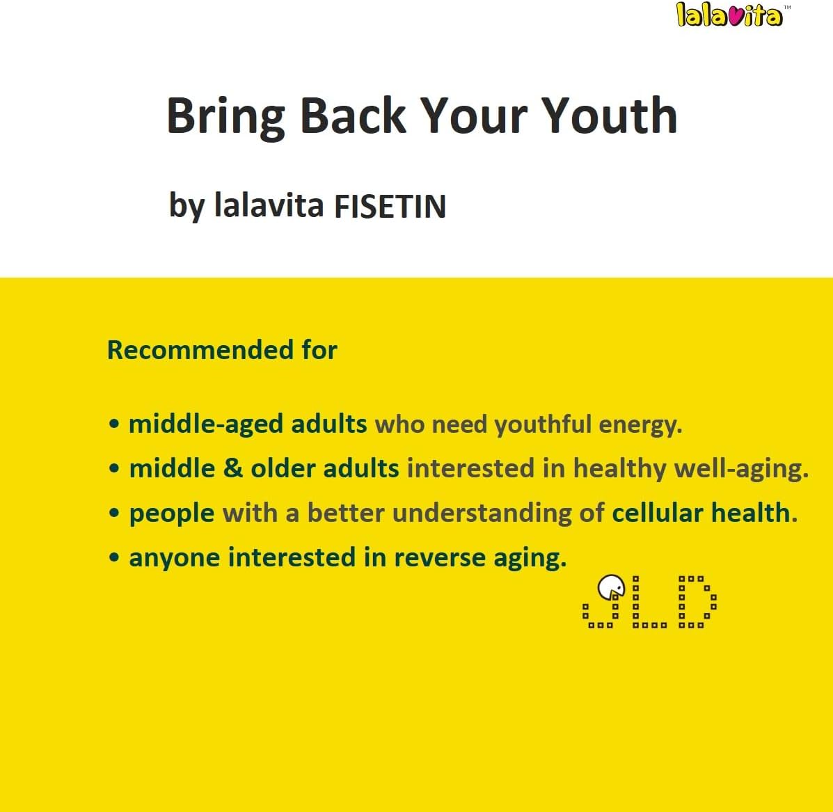 lalavita SuperYouth Fisetin 100mg Capsules - High-Potency Antioxidant Supplement for 90 Days of Health Support