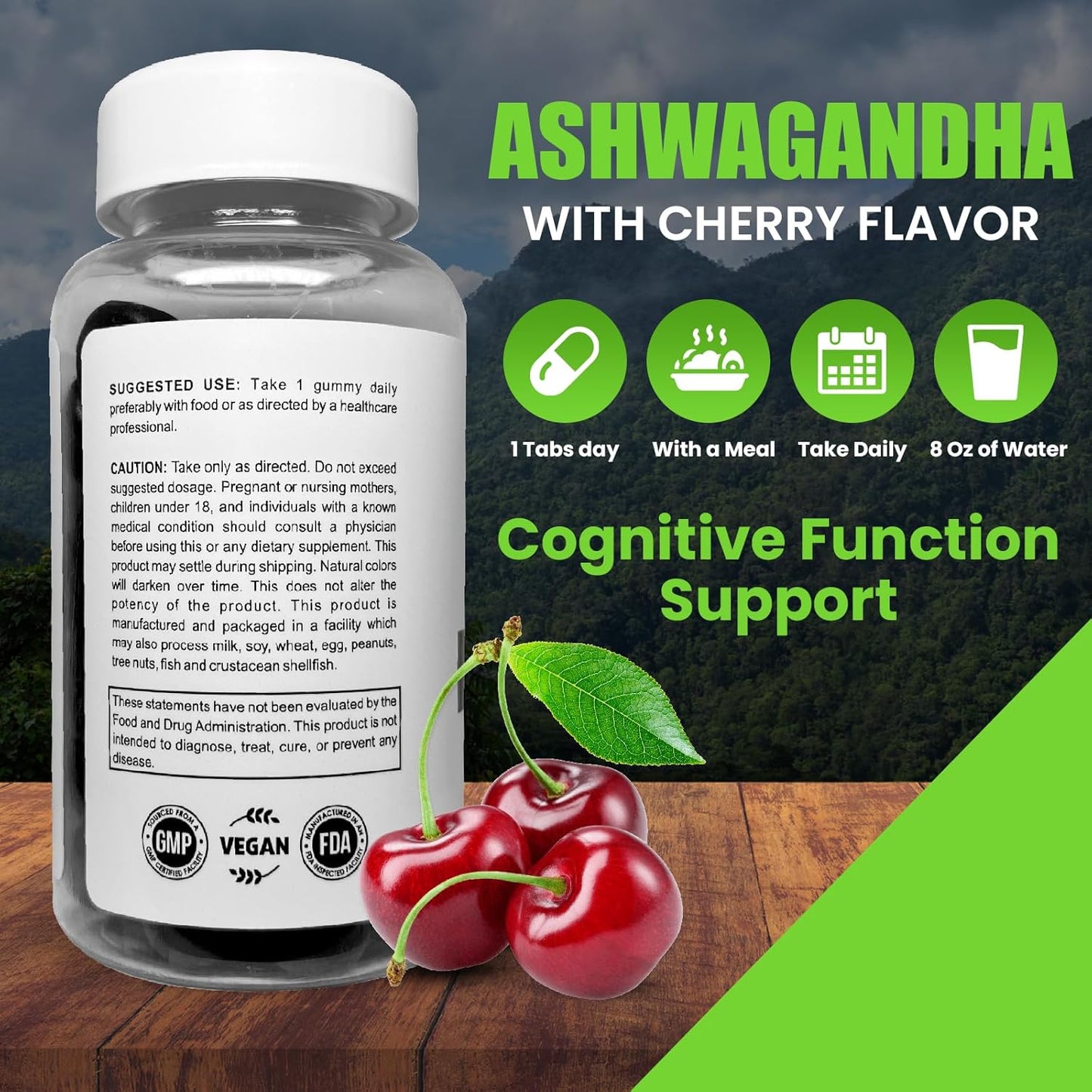 LallaAlpha Ashwagandha Gummies - 750mg - 60 Count - Natural Stress Relief & Energy Support