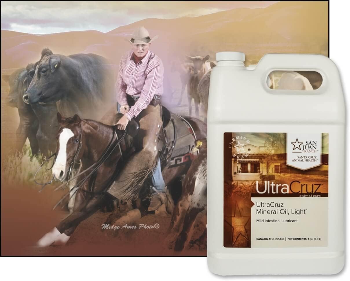 Large 1 Gallon Bottle of UltraCruz Mineral Oil Light Supplement for Horses, Livestock, and Dogs