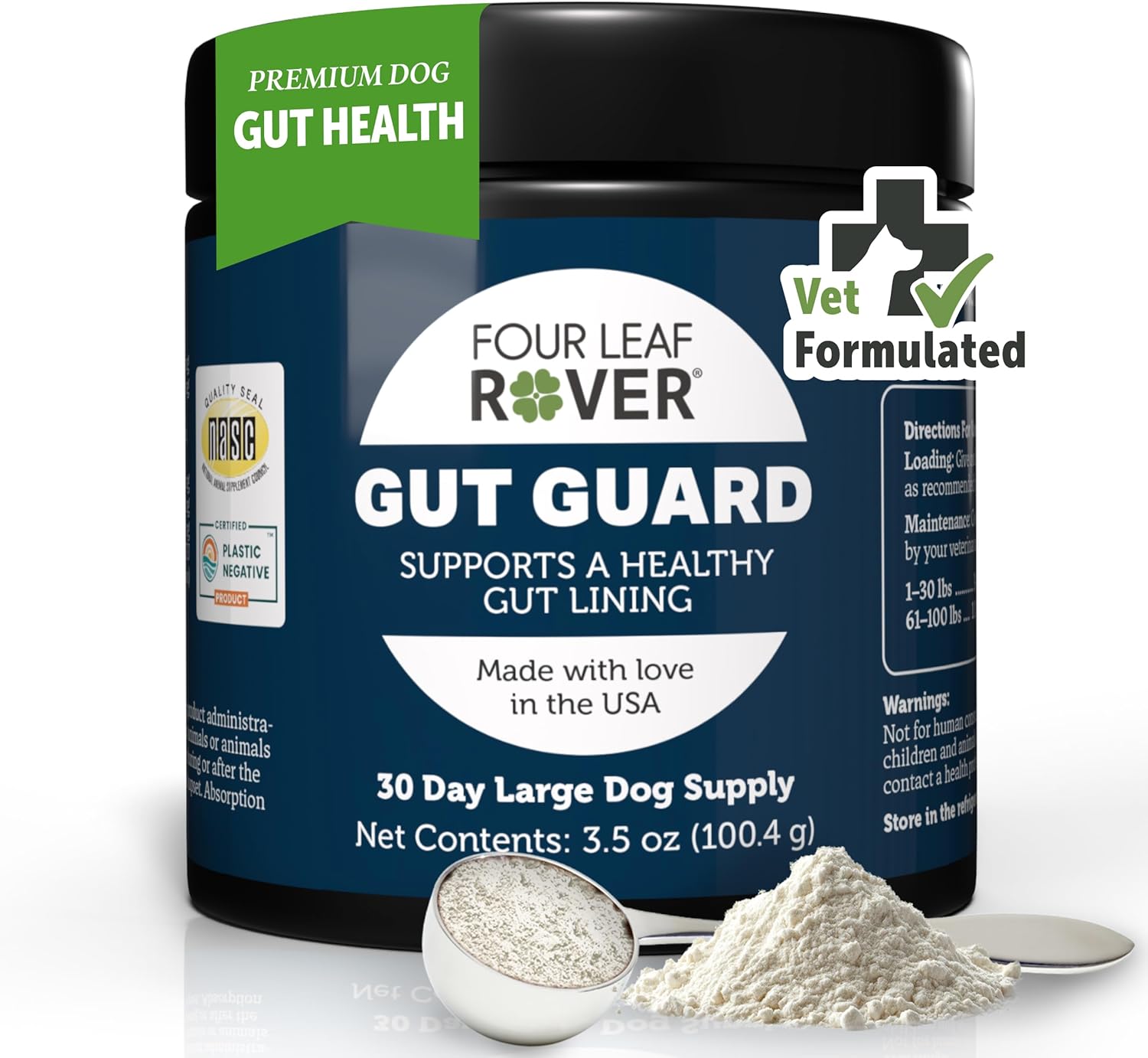 Large Dog Gut Health and Immune Support Supplement - Probiotics, Prebiotics, Organic Herbs - Veterinarian Formulated - 30 Day Supply