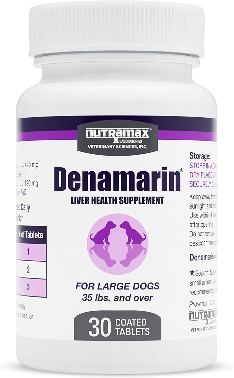 Large Dog Liver Health Supplement with SAMe & Silybin, 30 Tablets by Nutramax - Denamarin Formula