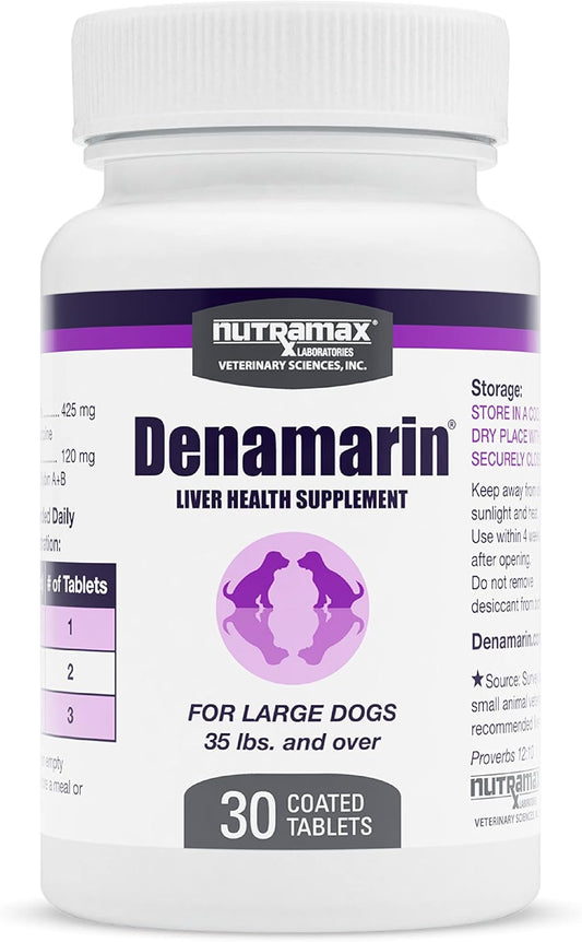 Large Dog Liver Health Supplement with SAMe & Silybin, 30 Tablets by Nutramax - Denamarin Formula