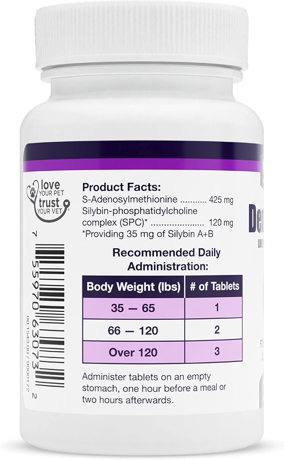 Large Dog Liver Health Supplement with SAMe & Silybin, 30 Tablets by Nutramax - Denamarin Formula