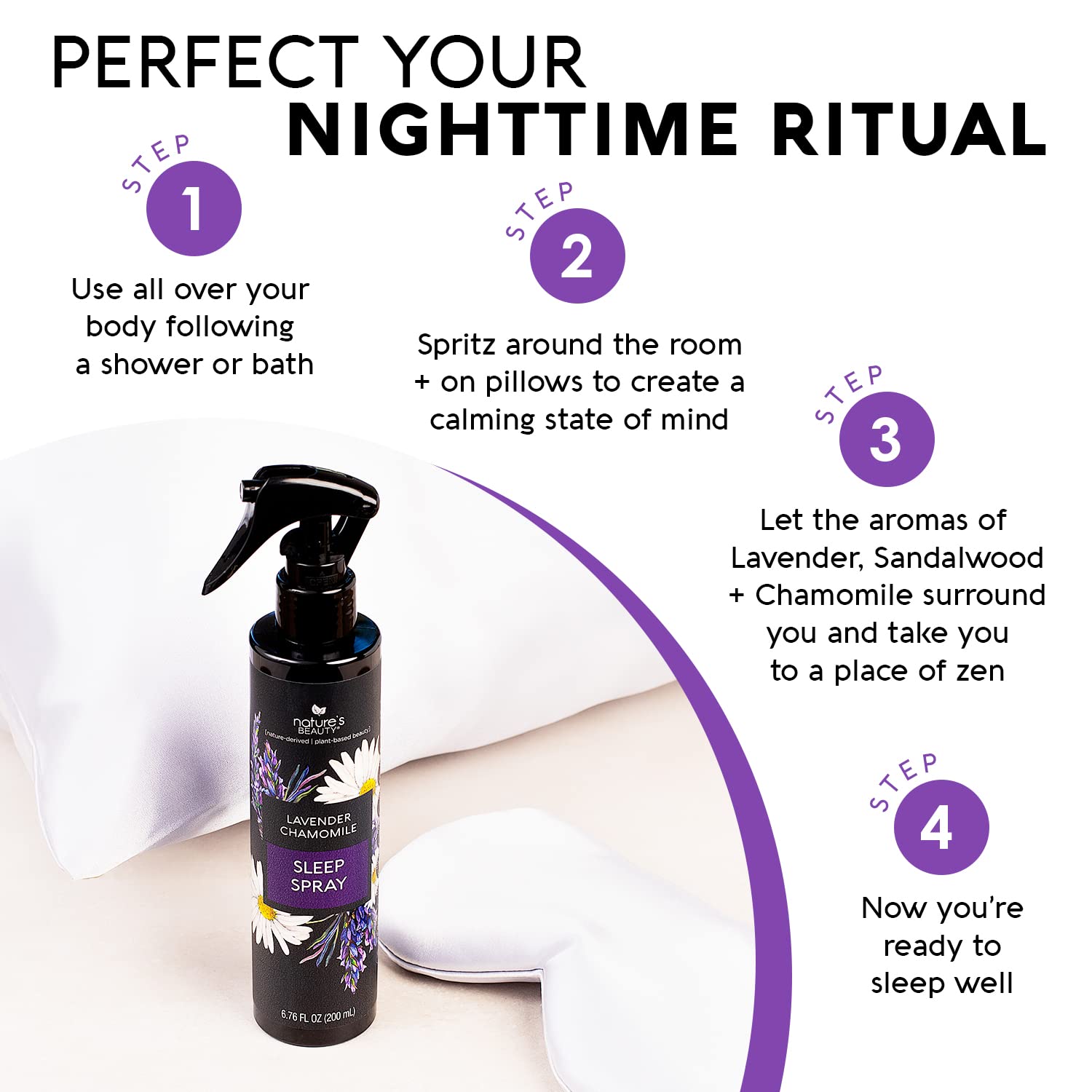 Lavender Chamomile Sleep Spray Multi-Pack - Relaxing Room and Pillow Mist with Coconut, Jojoba, and Moringa Seed Oils - 6.76 fl oz (2 Pack)