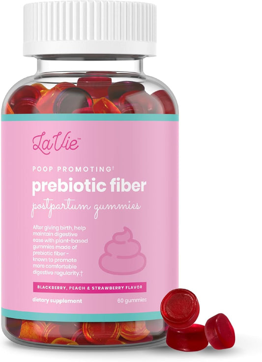 LaVie Fiber Gummies for Women - Sugar-Free Prebiotic Fiber Supplements for Pregnancy and Postpartum - 60 Count Mixed Fruit Gummies