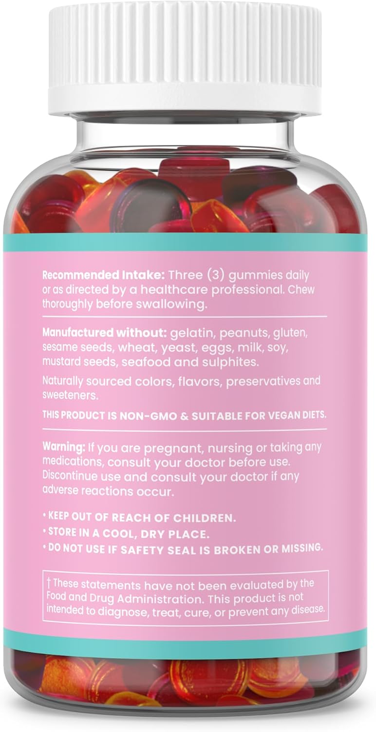 LaVie Fiber Gummies for Women - Sugar-Free Prebiotic Fiber Supplements for Pregnancy and Postpartum - 60 Count Mixed Fruit Gummies