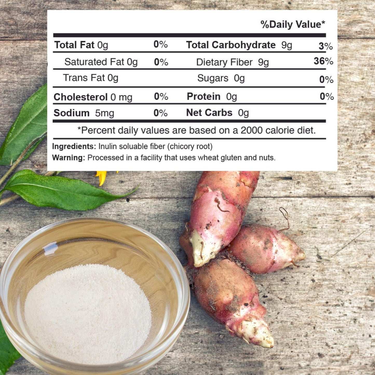 LC Foods Inulin Fiber Powder - Chicory Root Extract - Natural Low Carb Supplement - Gluten-Free, Sugar-Free - Diabetic-Friendly - 12.8 oz Jar