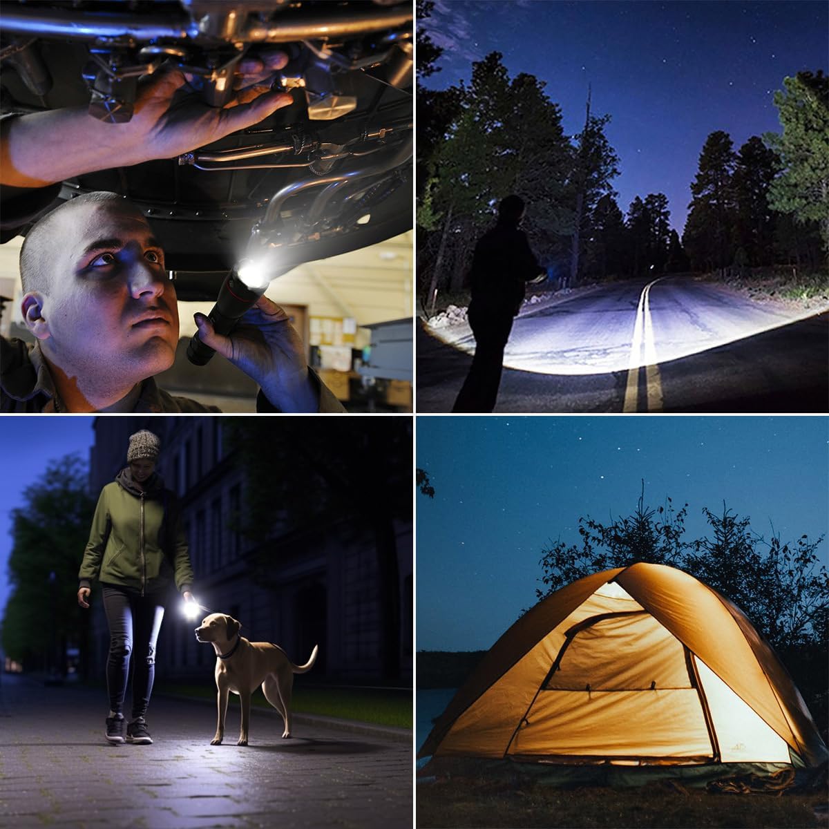 LE LED Flashlights High Lumens - Small, Waterproof, Adjustable Brightness - Outdoor Emergency Light with AAA Batteries - Tactical Camping Gear