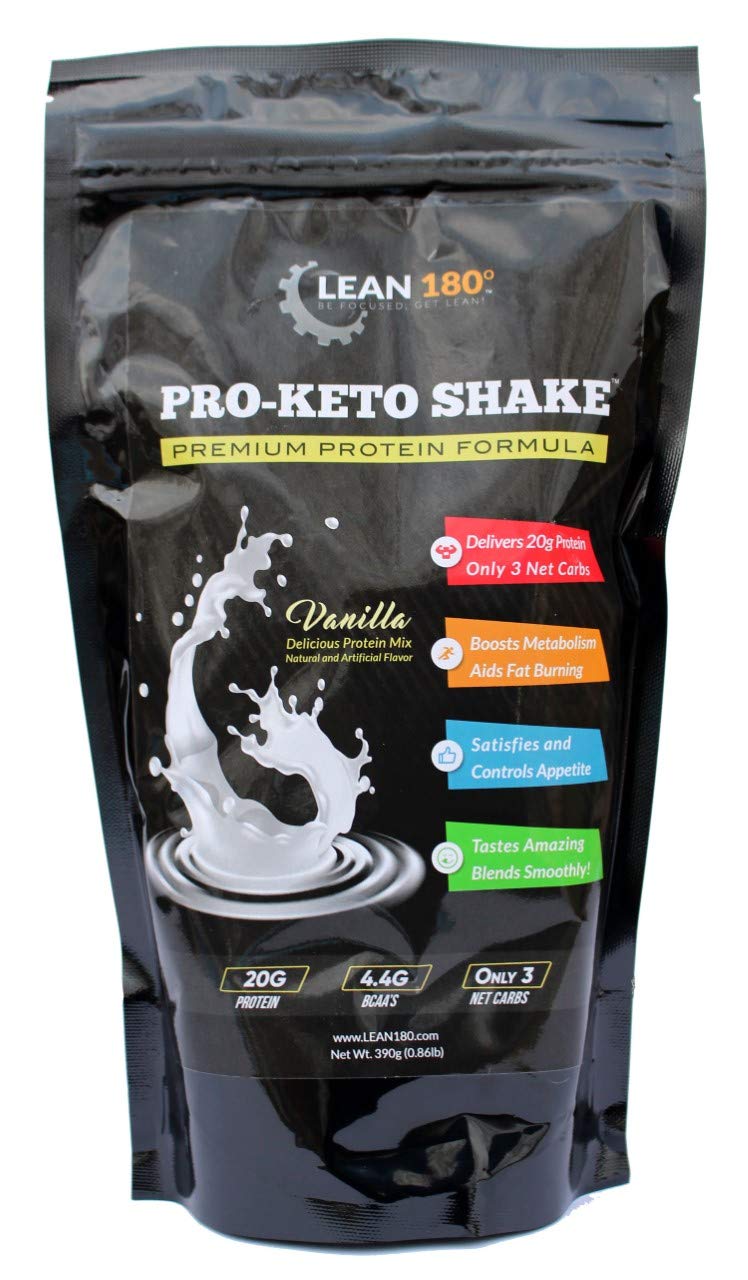 Lean 180 Pro Keto Shake - Vanilla Flavor - Top Choice for Keto Diet Weight Loss - Low Carb & Low Sugar Protein Shake