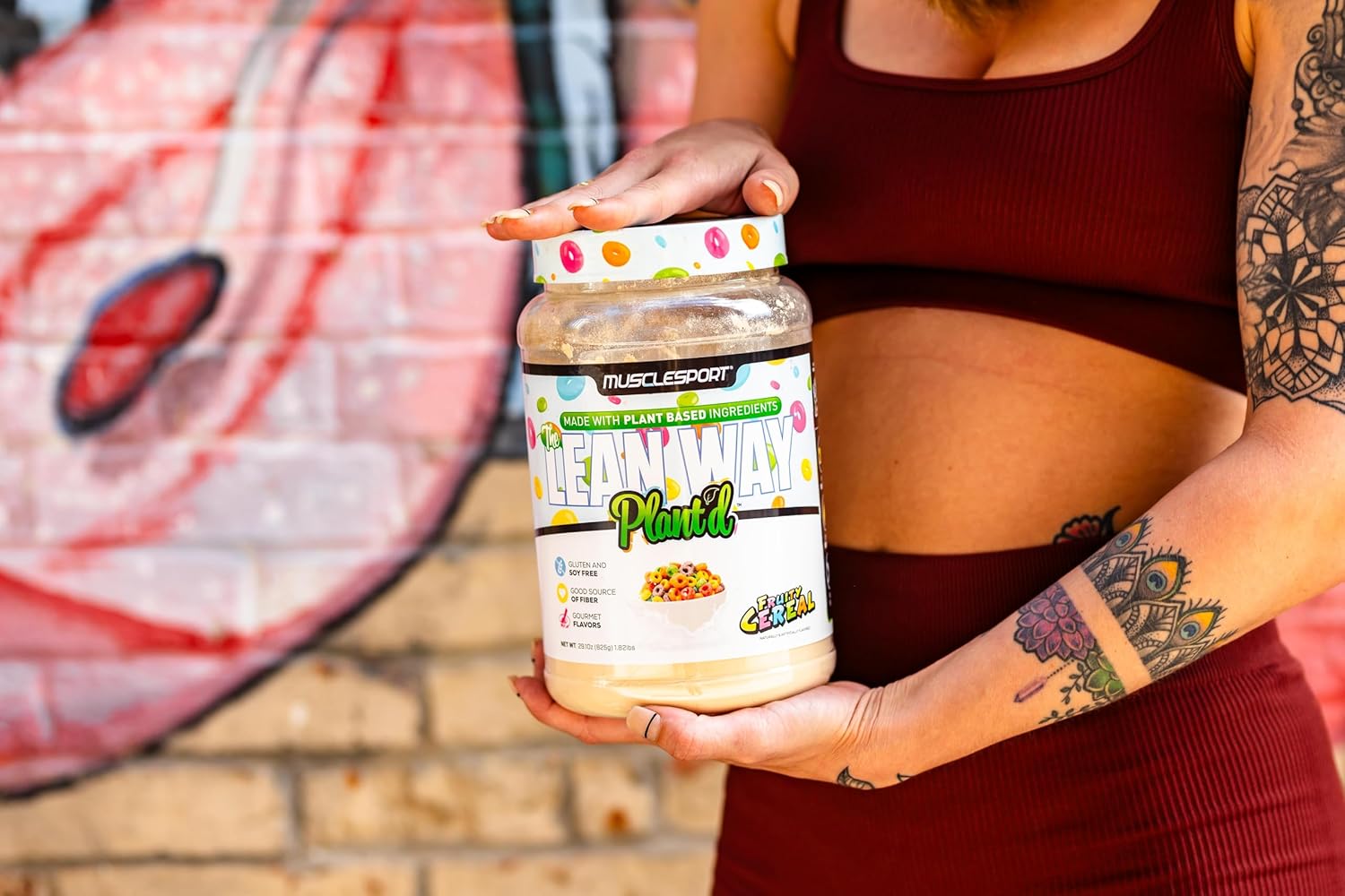 Lean Way Plant Protein: Pea & Brown Rice Blend with CLA, MCT, L-Carnitine - 20 Servings (Fruity Cereal)