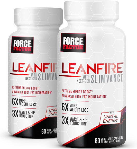 LeanFire with Next-Gen SLIMVANCE 2-Pack - Advanced Energy Pills for Metabolism Boost, Focus Enhancement, and Fitness Performance - 120 Capsules