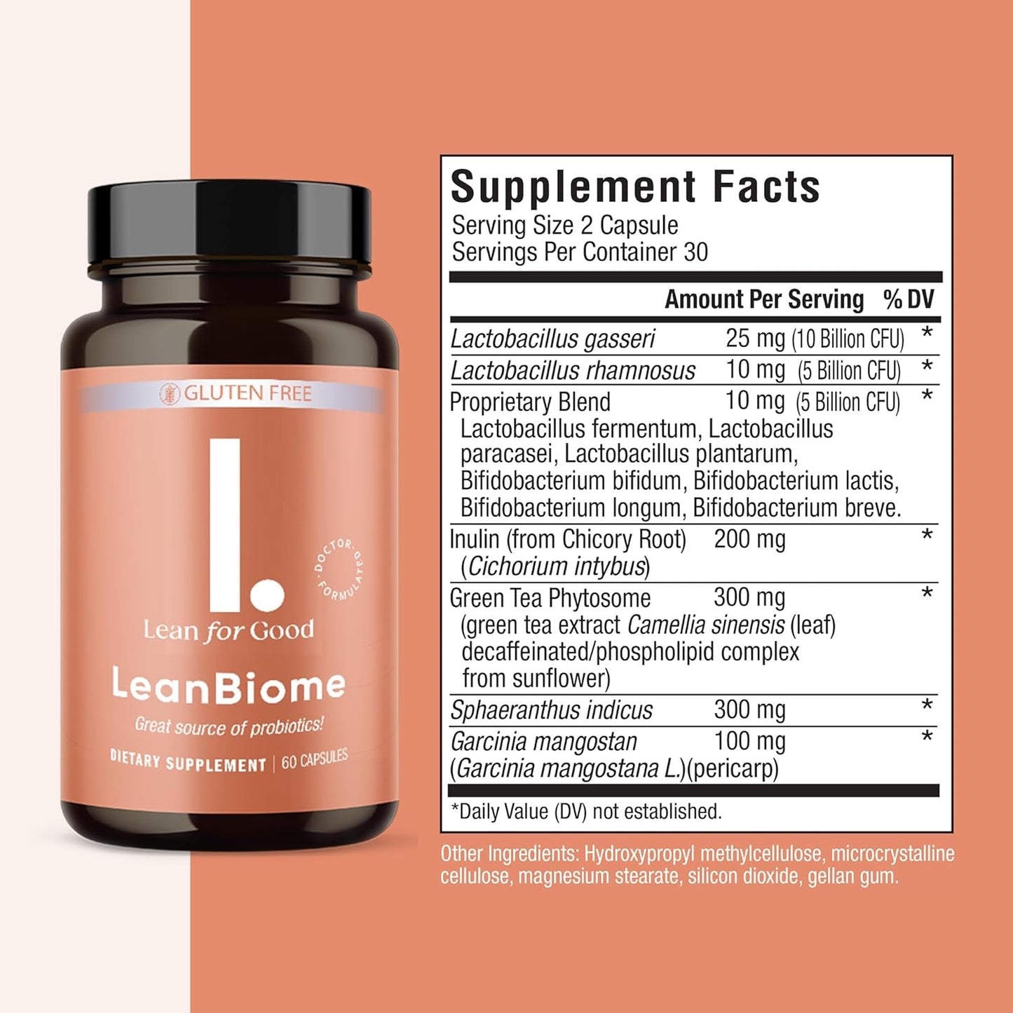 LEANFORGOOD LeanBiome Probiotic Formula with 9 Strains & Greenselect Phytosome - 360 Capsules