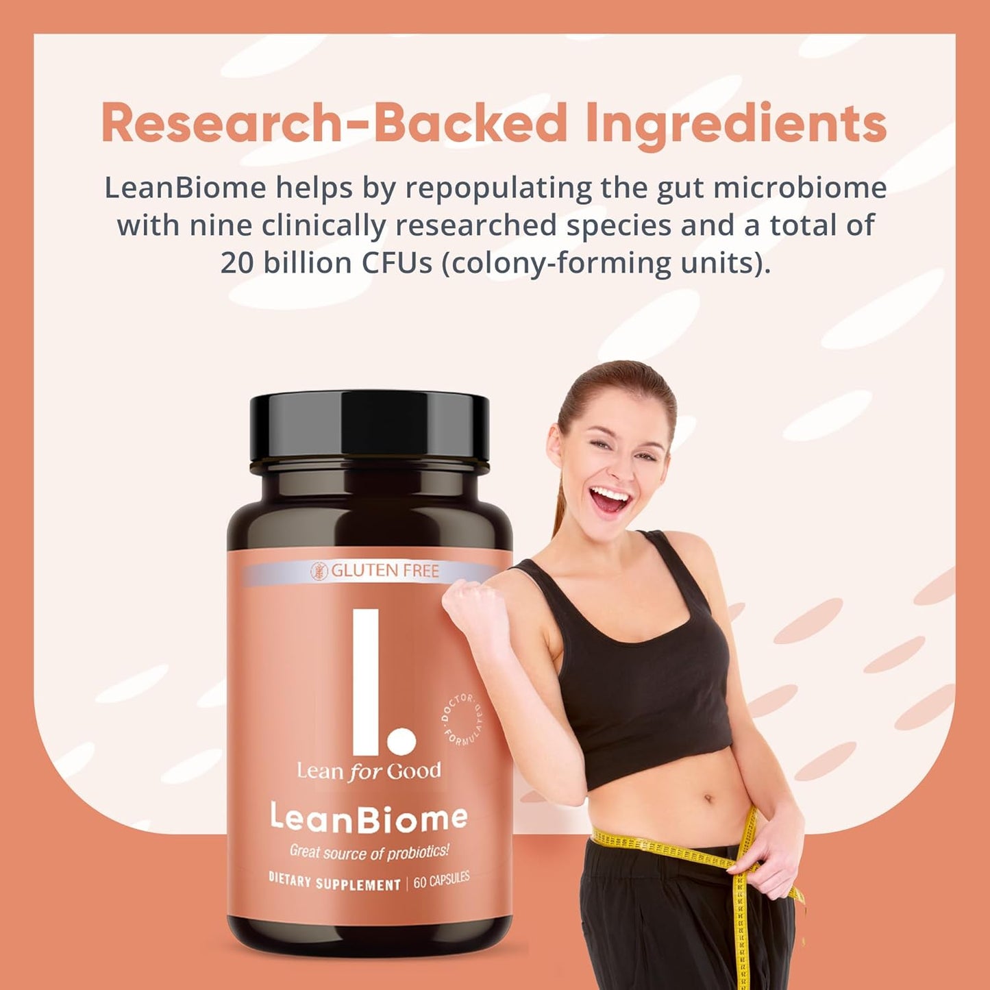 LEANFORGOOD LeanBiome Probiotic Formula with 9 Strains & Greenselect Phytosome - 360 Capsules