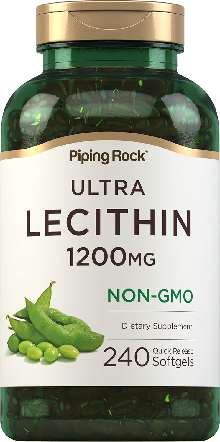 Lecithin 1200mg Softgel Capsules for Men & Women | Non-GMO, Gluten Free | 240 Count