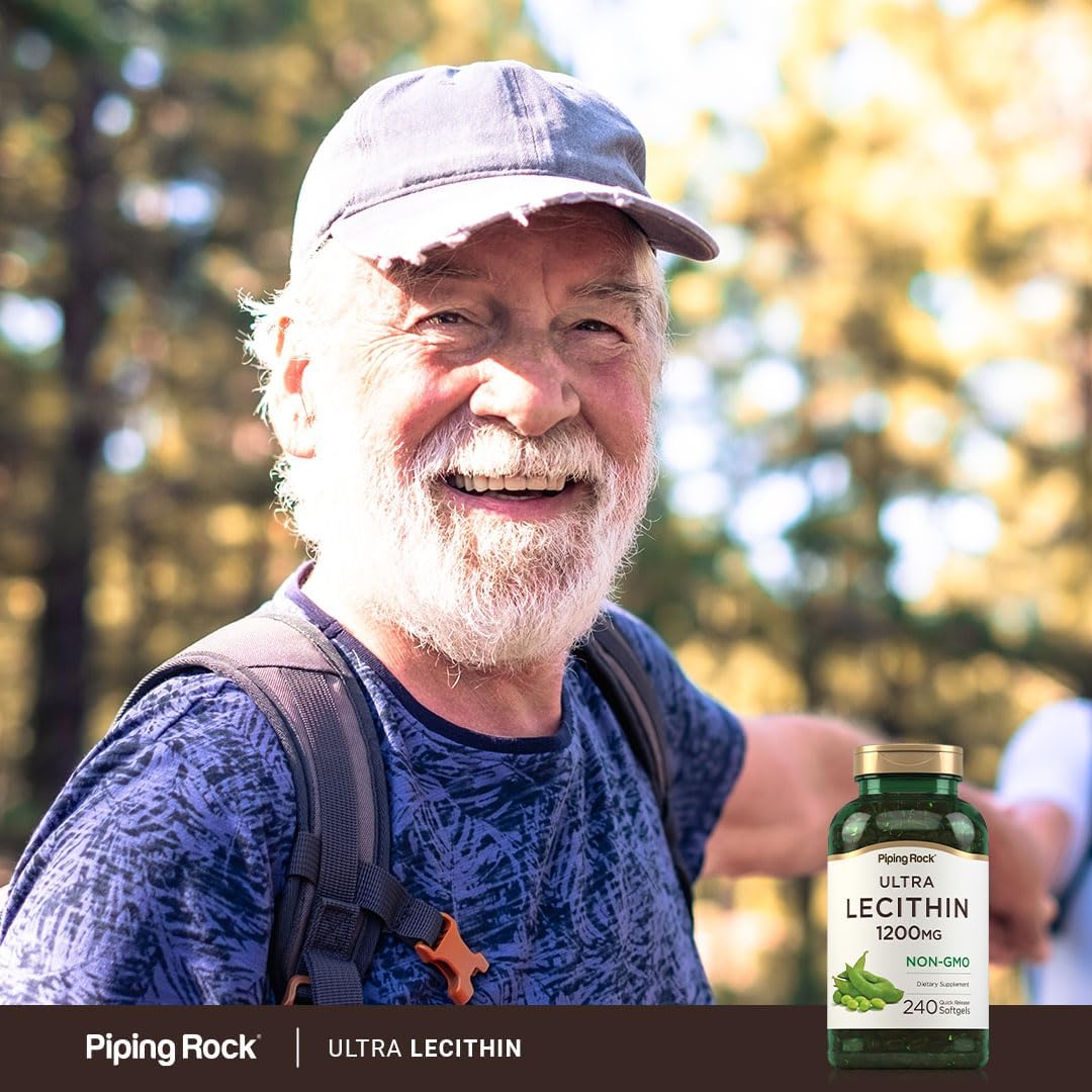 Lecithin 1200mg Softgel Capsules for Men & Women | Non-GMO, Gluten Free | 240 Count