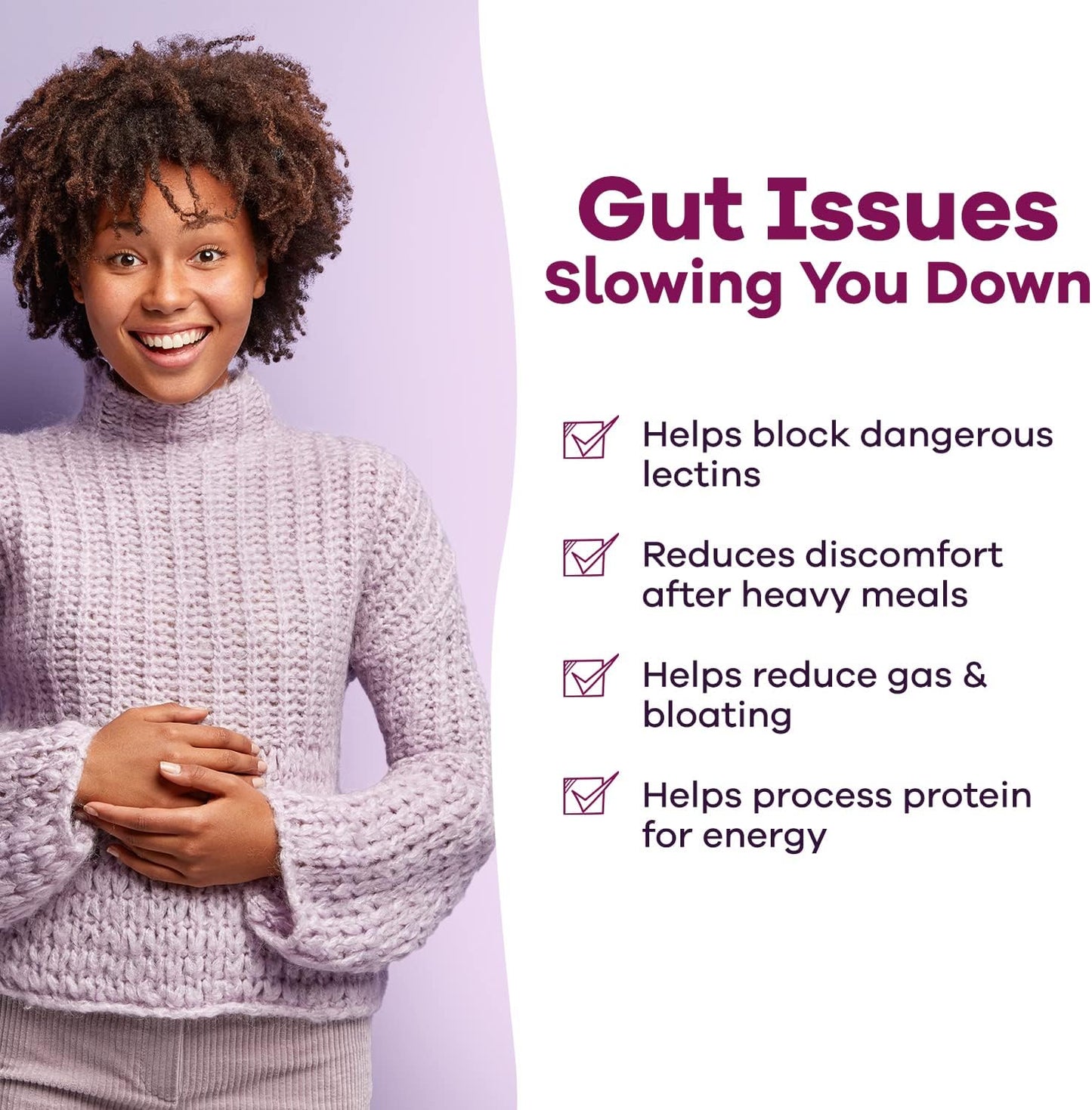 Lectin Defense Supplement with MSM and Digestive Enzymes for Intestinal Health - Non-GMO, Gluten Free - 60 Capsules