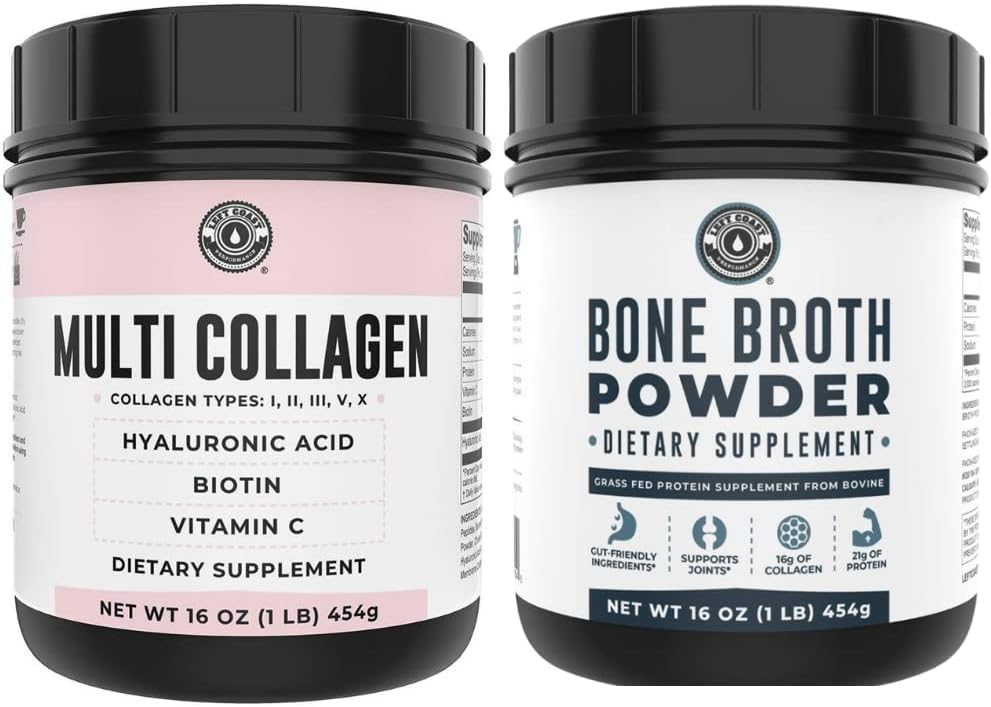 Left Coast Performance Bone Broth and Collagen Powder for Joint, Hair, Skin, Nail Health