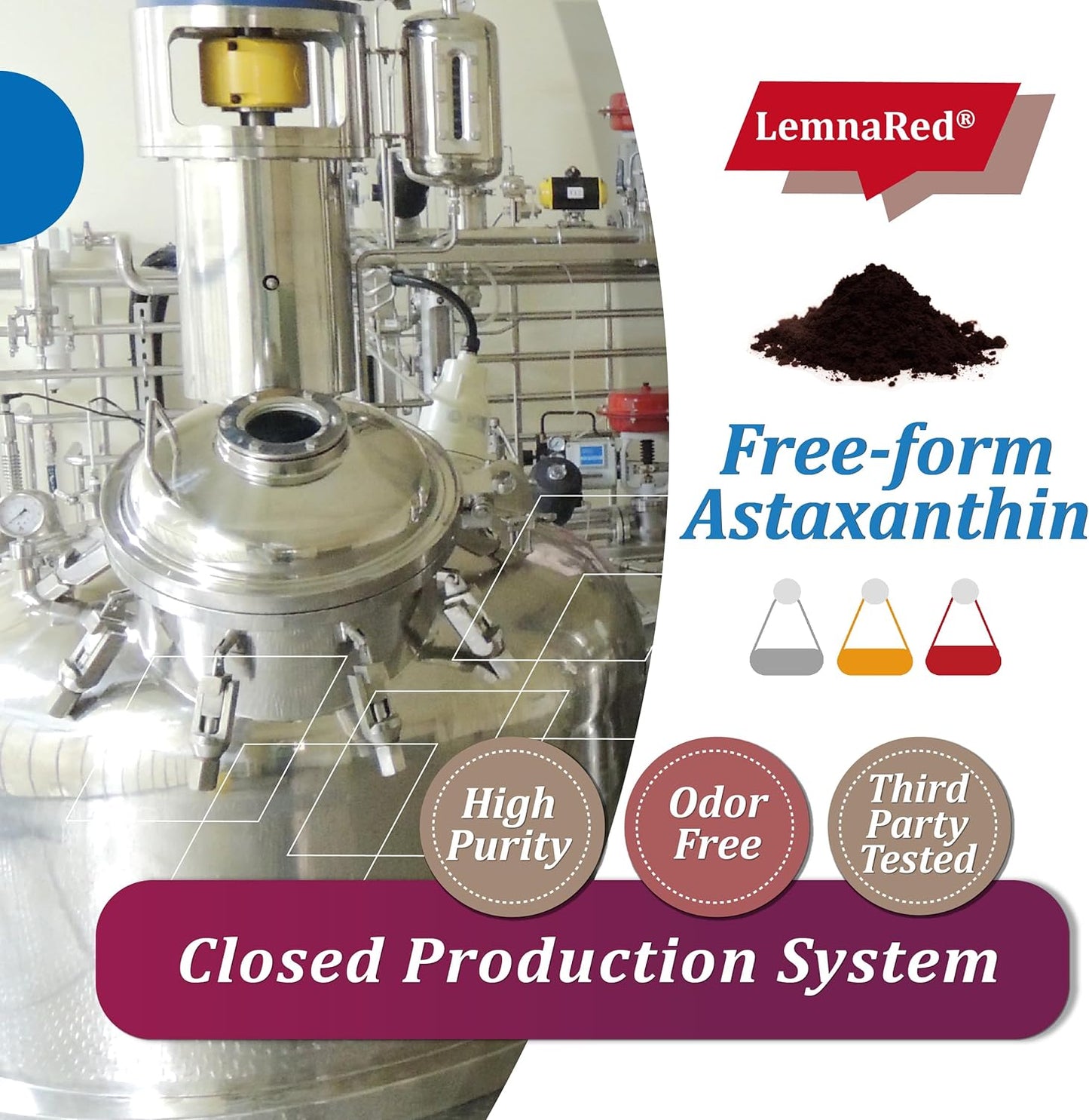 LemnaRed Astaxanthin Softgels - 6mg Free-Form Antioxidant Supplement with Sacha Inchi Oil - 60 Softgels for Immune, Eye, Joint & Skin Health