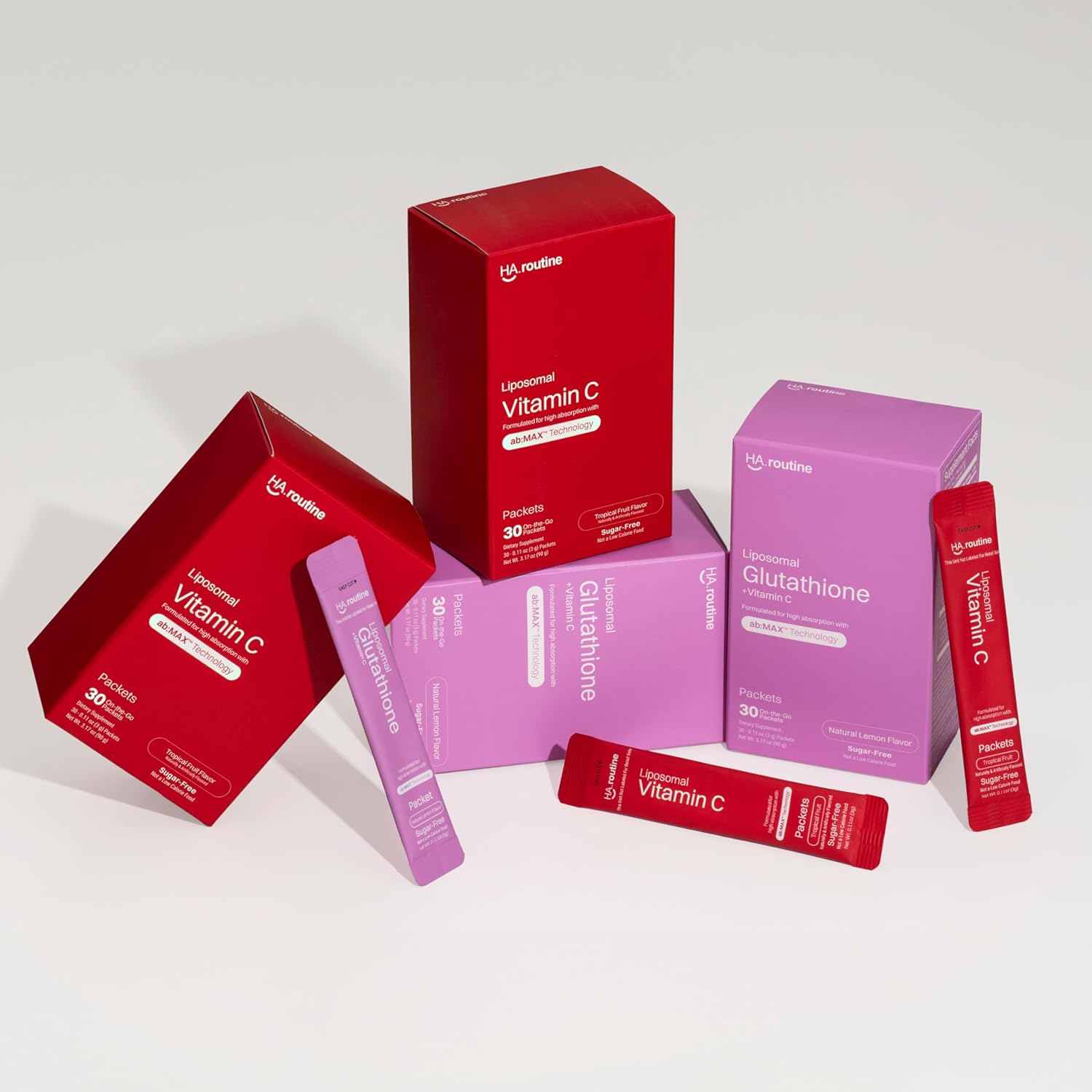 Lemon Flavored Liposomal Glutathione Powder with Vitamin C - 30 Packets for Skin Health & Detox