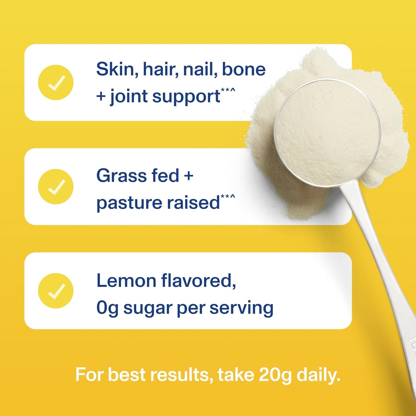 Lemon Flavored Vital Proteins Grass Fed Collagen Peptides Powder - Supports Hair, Skin, Nails, Bones, and Joints - 11oz