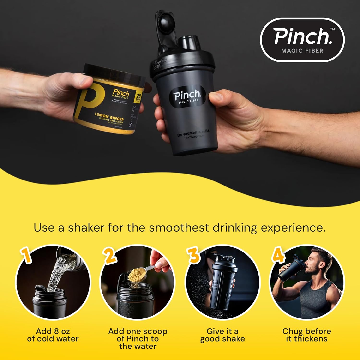 Lemon Ginger Flavored Psyllium Husk Fiber Powder for Digestive Health | Keto & Vegan Friendly | USA-Made | 28-Day Supply