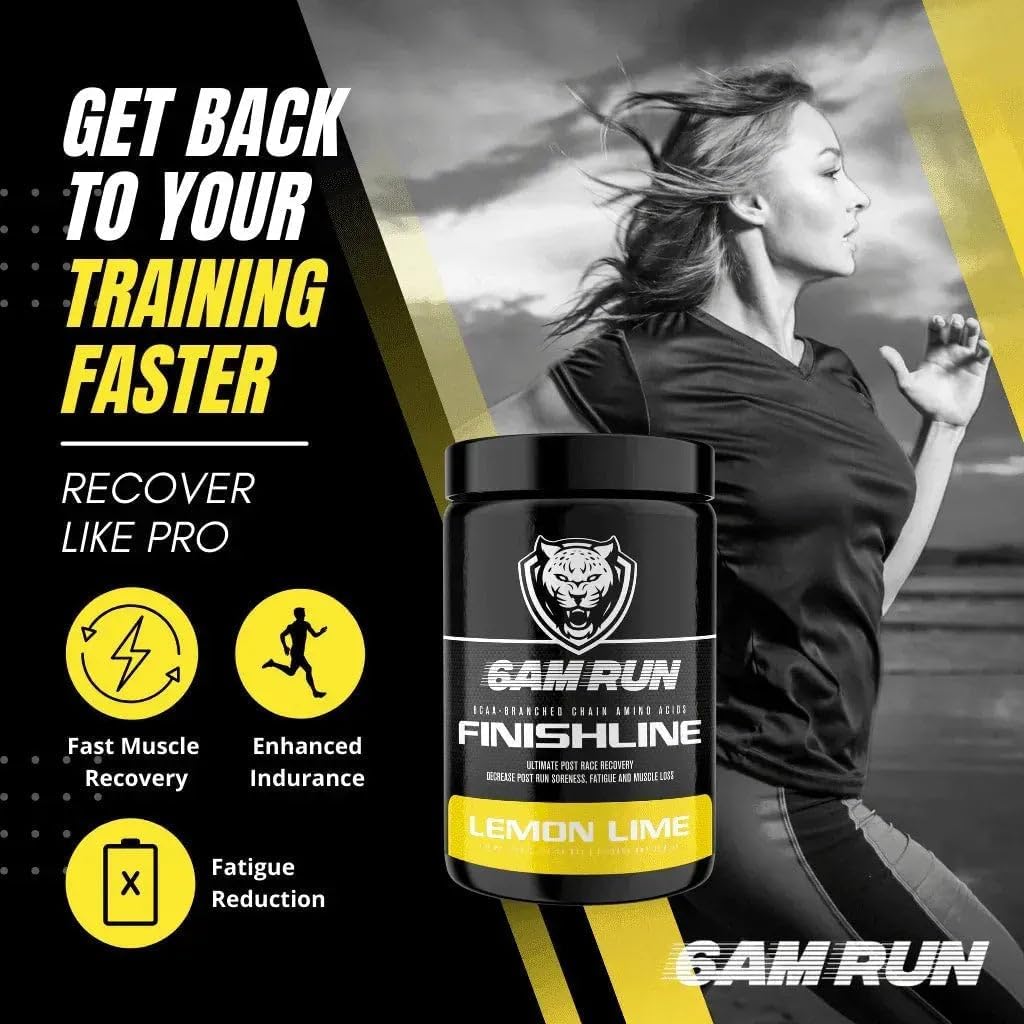 Lemon Lime BCAA Powder for Post-Run Recovery - Branch Chain Amino Acids Drink - Keto-Friendly Heal and Recovery Powder - 50 Servings