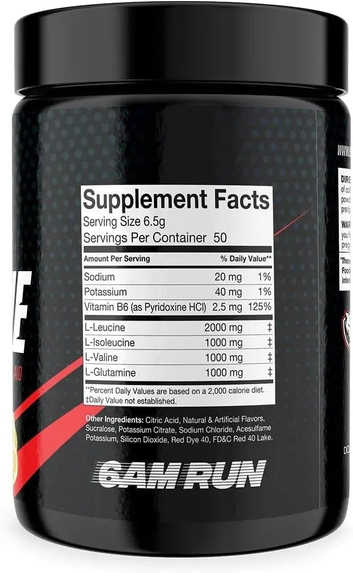 Lemon Lime BCAA Powder for Post-Run Recovery - Branch Chain Amino Acids Drink - Keto-Friendly Heal and Recovery Powder - 50 Servings