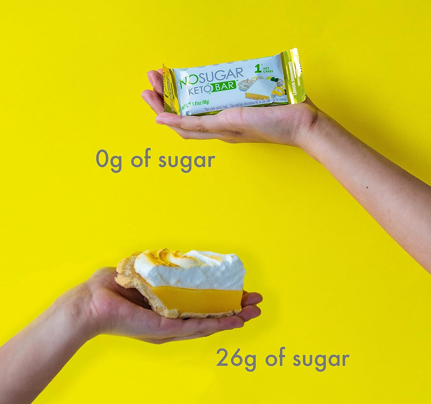 Lemon Meringue Flavor Vegan Keto Bars - Low Carb, High Protein, Plant Based, 0g Sugar - 12 Bars
