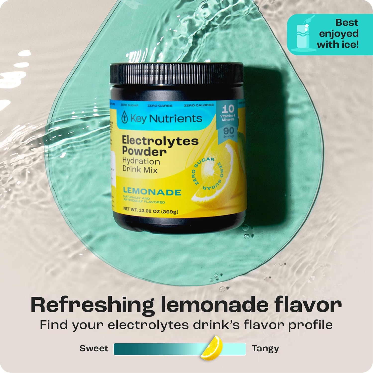Lemonade Flavored Multivitamin Electrolyte Powder with Sodium - Energy and Hydration Supplement - No Sugar, No Calories - 90 Servings - Made in USA