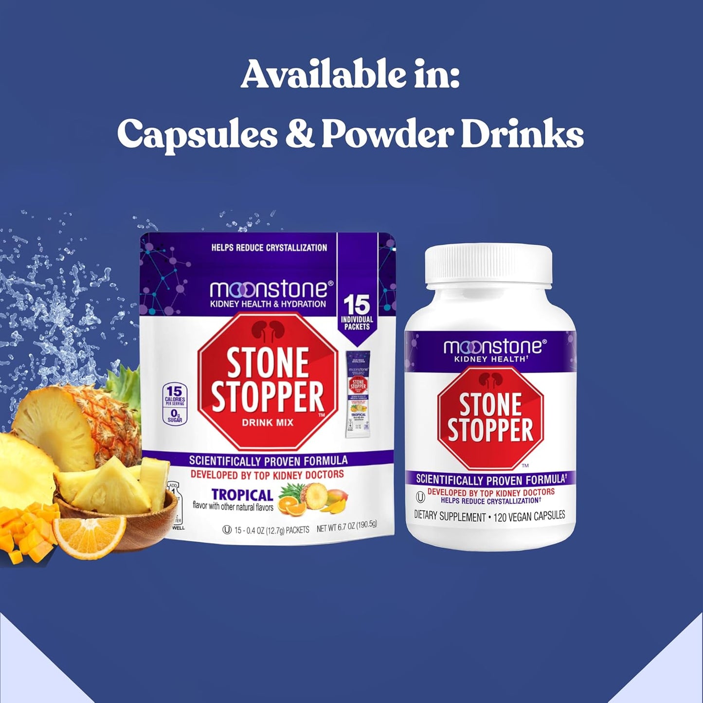 Lemonade Moonstone Stone Stopper Drink Mix - Kidney Stone Prevention & Calcium Oxalate Protection - 30 Day Supply