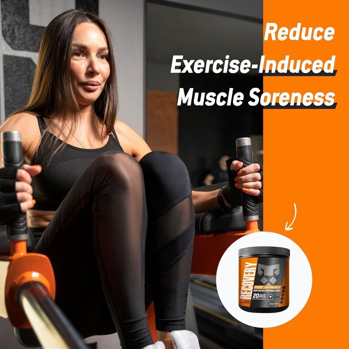 LEÓN SPORT Post Workout Recovery Powder with Protein, COQ10, Amino Acids, BCAA - 14 Servings
