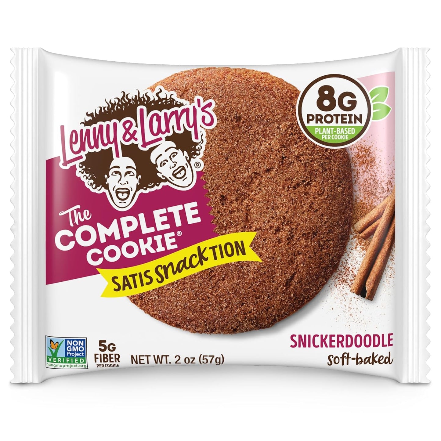 Lenny & Larry's Snickerdoodle Complete Cookie - Soft Baked Vegan Snack with 8g Plant Protein - Non-GMO (12 Pack)