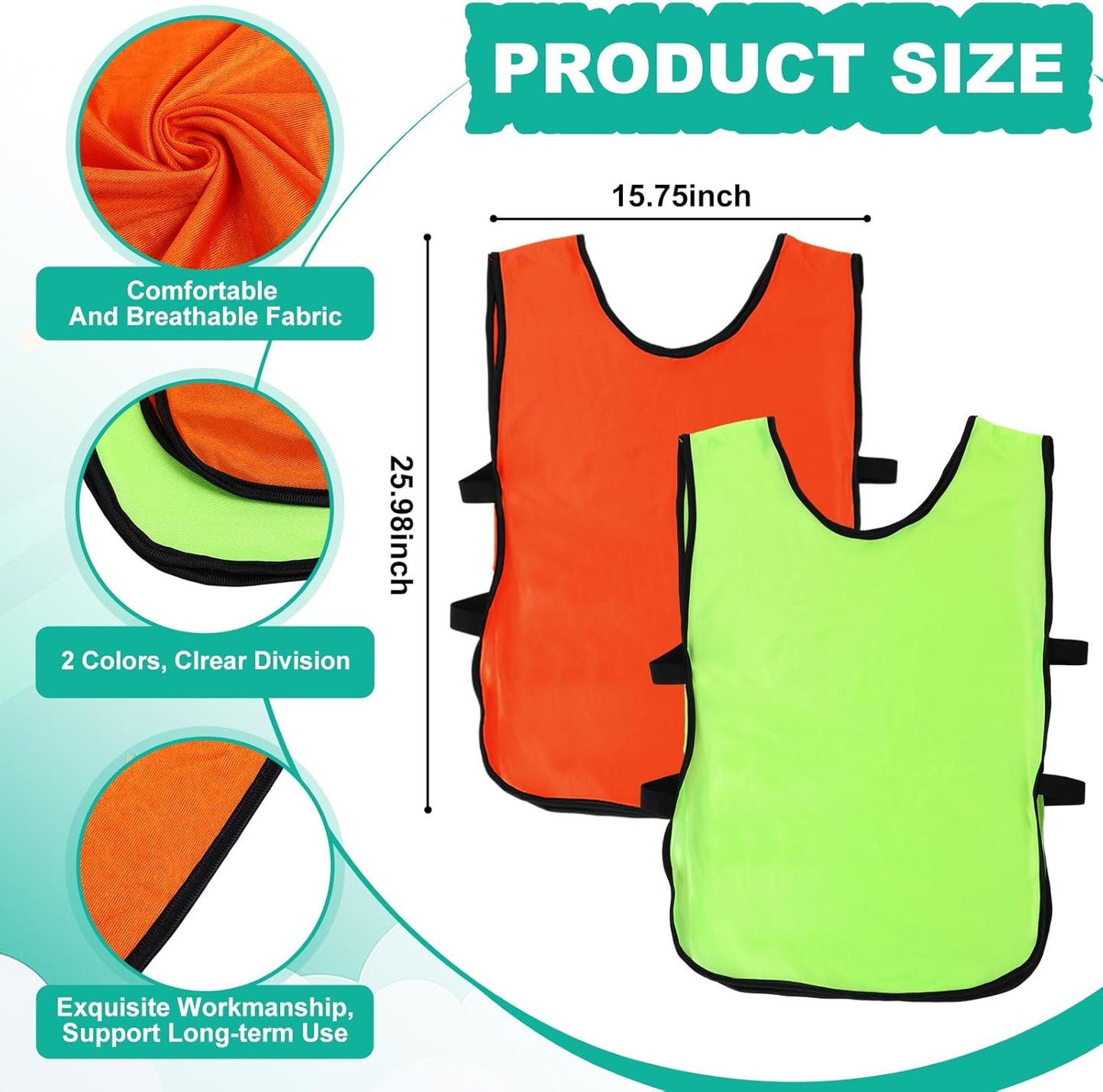 Lenwen Flag Football Set with 18 Players, Adjustable Belts, Pinnies, Jerseys, Flags, and Cones for Kids, Teens, and Adults Training and Competition