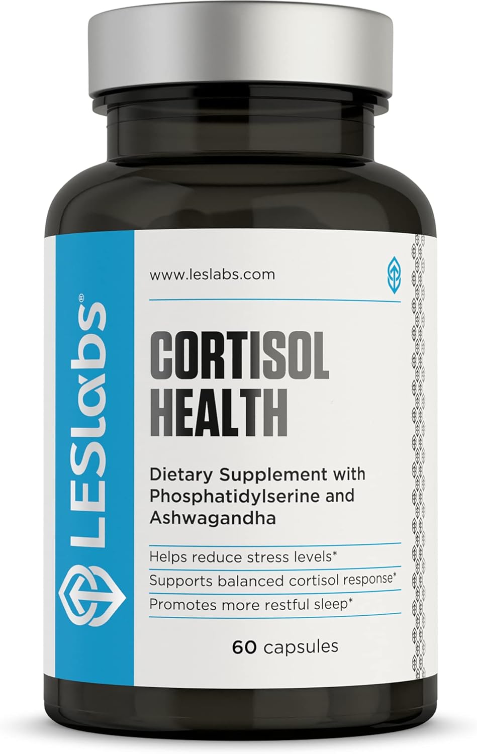 LES Labs Cortisol Health Capsules - Natural Stress Relief & Sleep Aid with Phosphatidylserine, Magnesium, and Adaptogens - Non-GMO - 60 Count