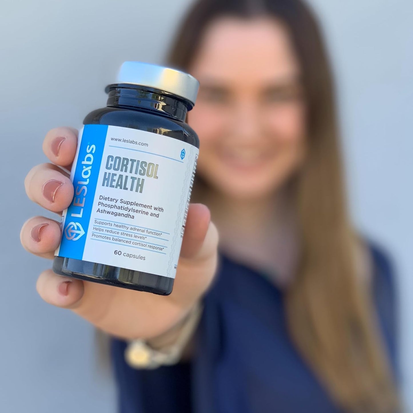 LES Labs Cortisol Health Capsules - Natural Stress Relief & Sleep Aid with Phosphatidylserine, Magnesium, and Adaptogens - Non-GMO - 60 Count