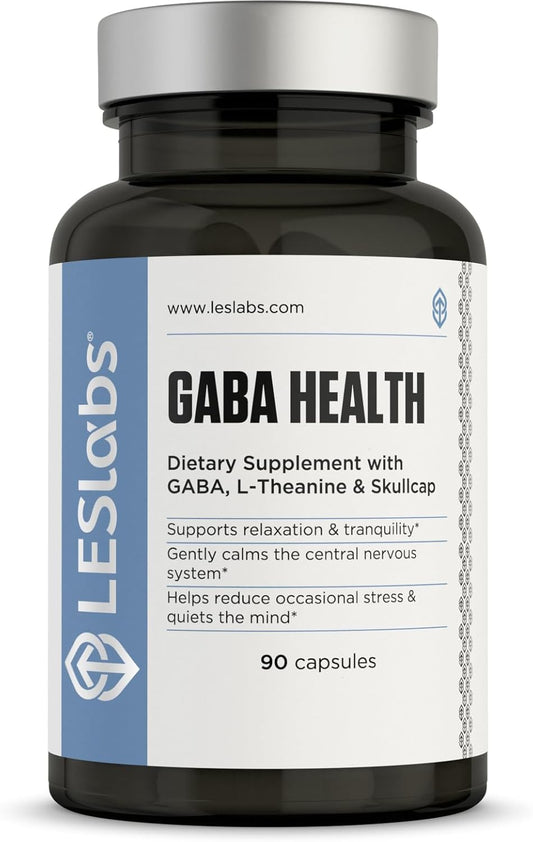 LES Labs GABA Health: Natural Stress Relief & Relaxation Supplement for Deep Sleep - 90 Capsules