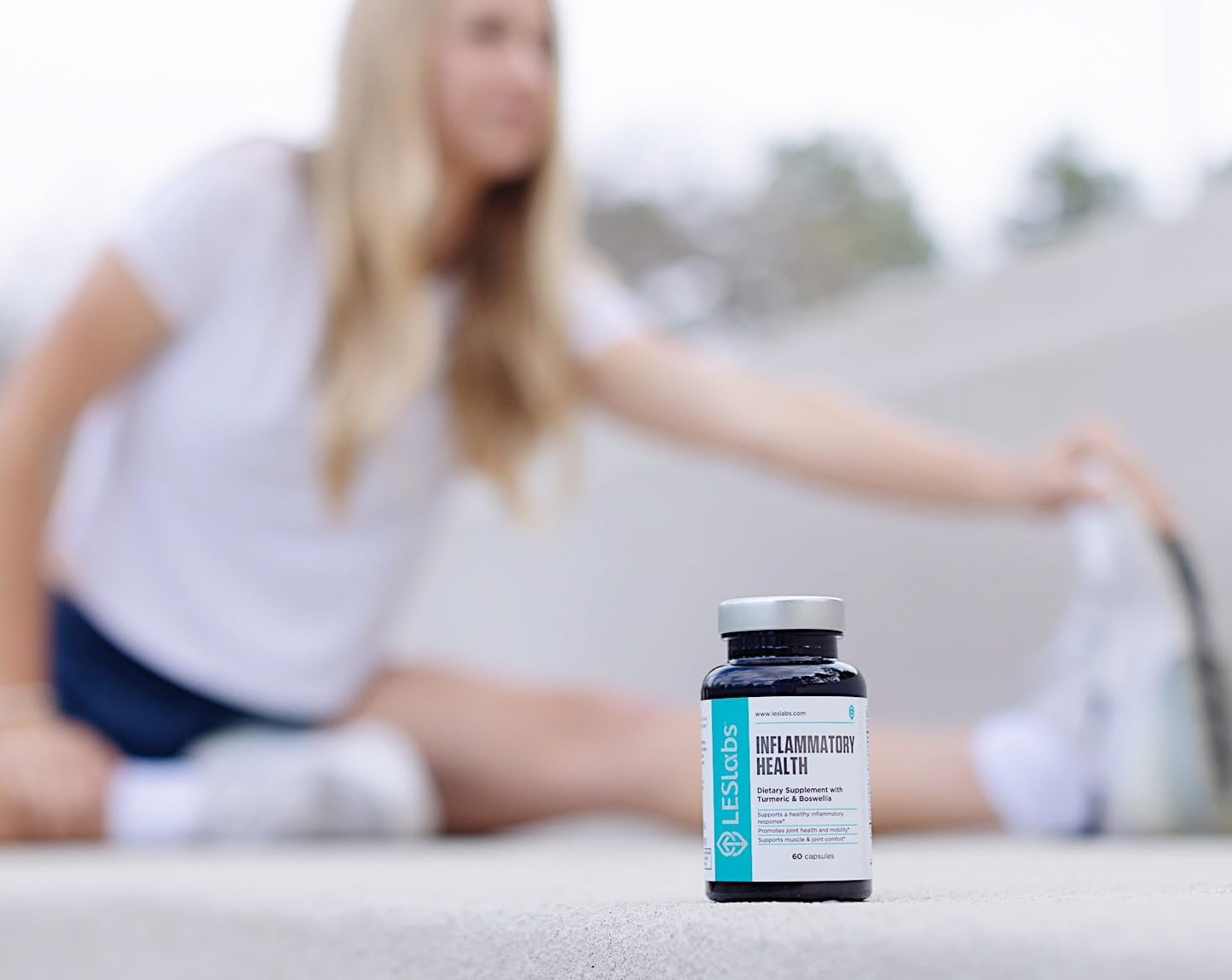 LES Labs Inflammatory Health Supplement - Joint Support, Muscle Function, Mobility - Turmeric, Boswellia, Quercetin, Ginger, CoQ10 - Non-GMO - 60 Capsules