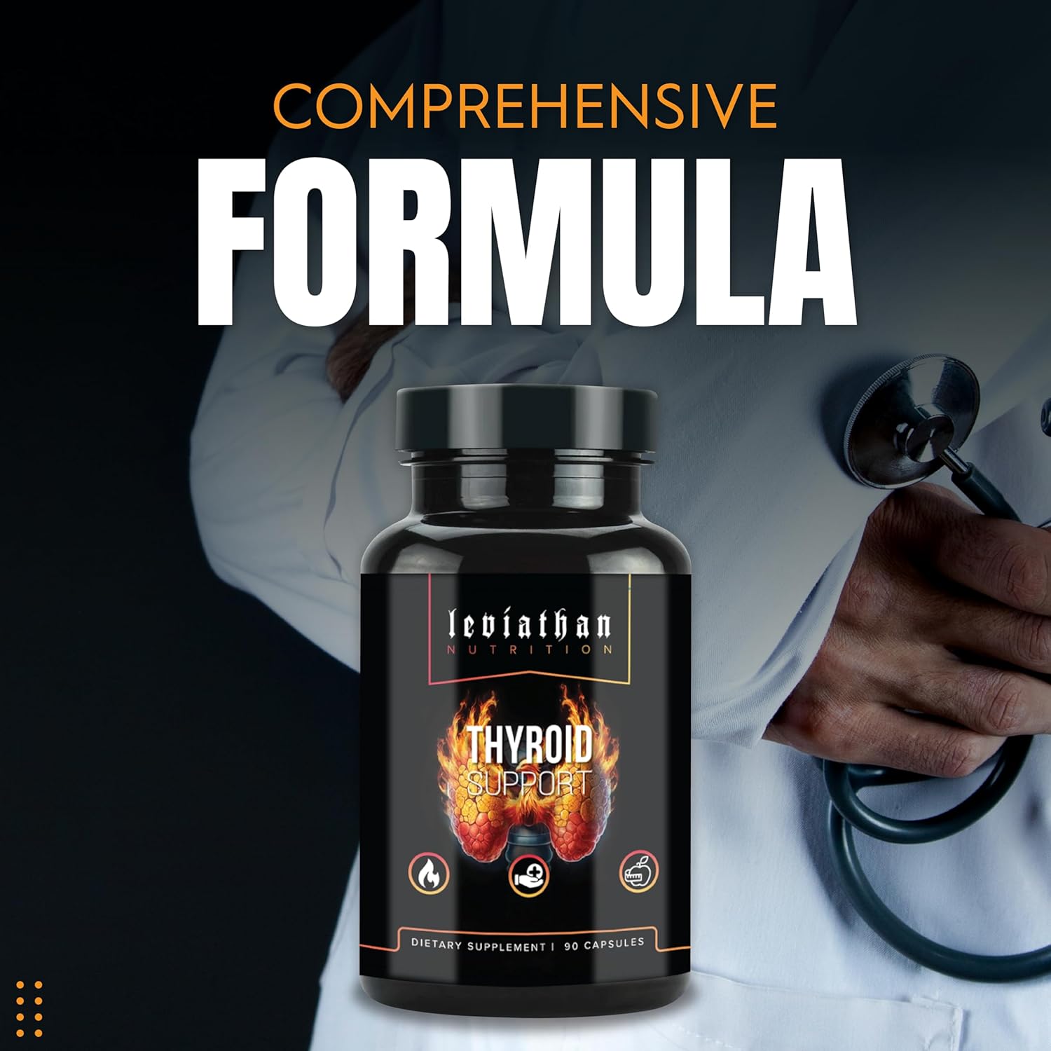 Leviathan Thyroid Support - Energy Supplement with Iodine, Selenium, Zinc, Manganese - for Men and Women