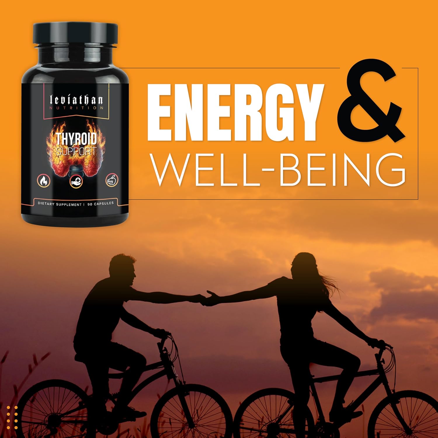 Leviathan Thyroid Support - Energy Supplement with Iodine, Selenium, Zinc, Manganese - for Men and Women