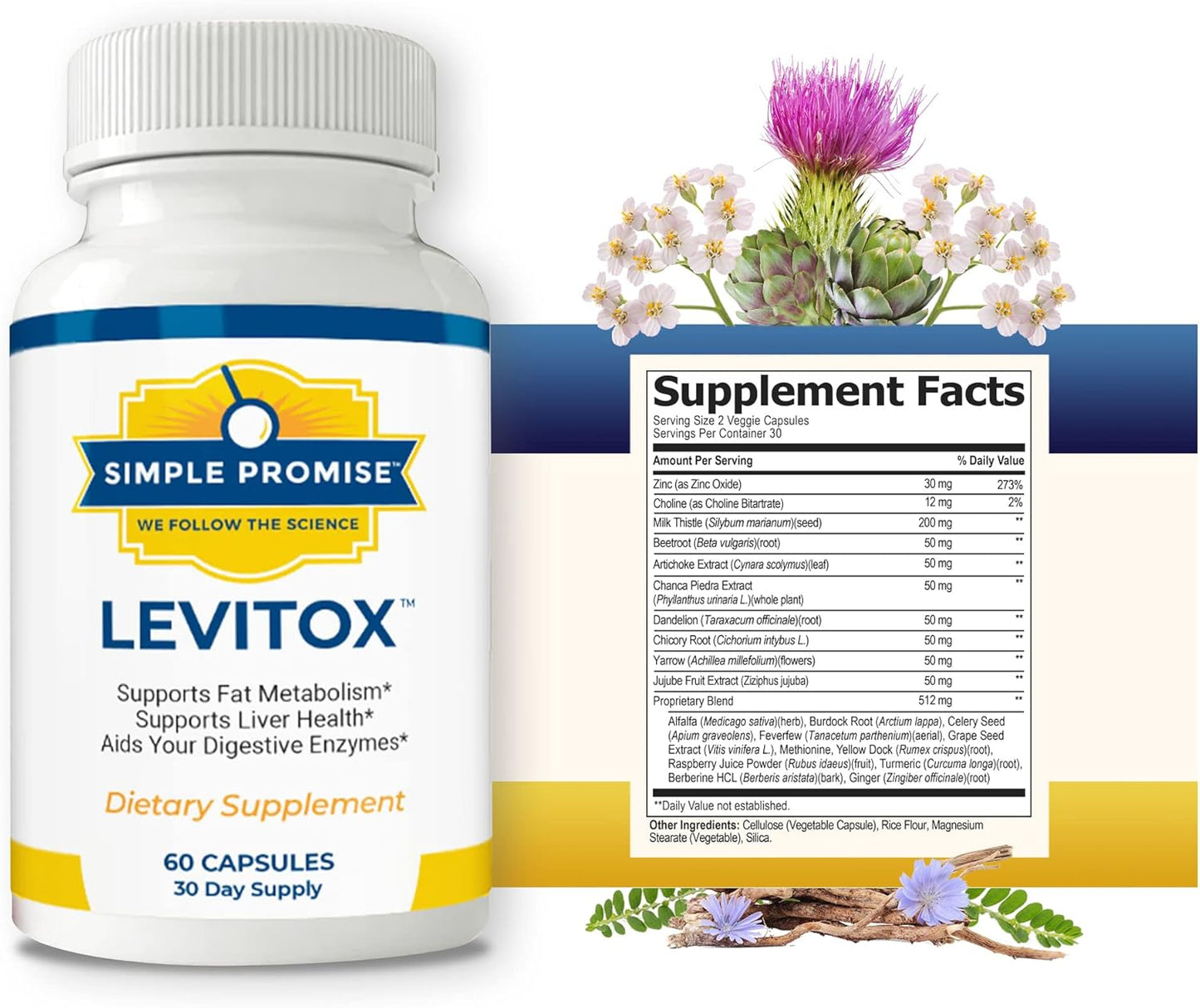 Levitox: Advanced Weight and Liver Support Supplement with Digestive Enzymes - 60 Capsules