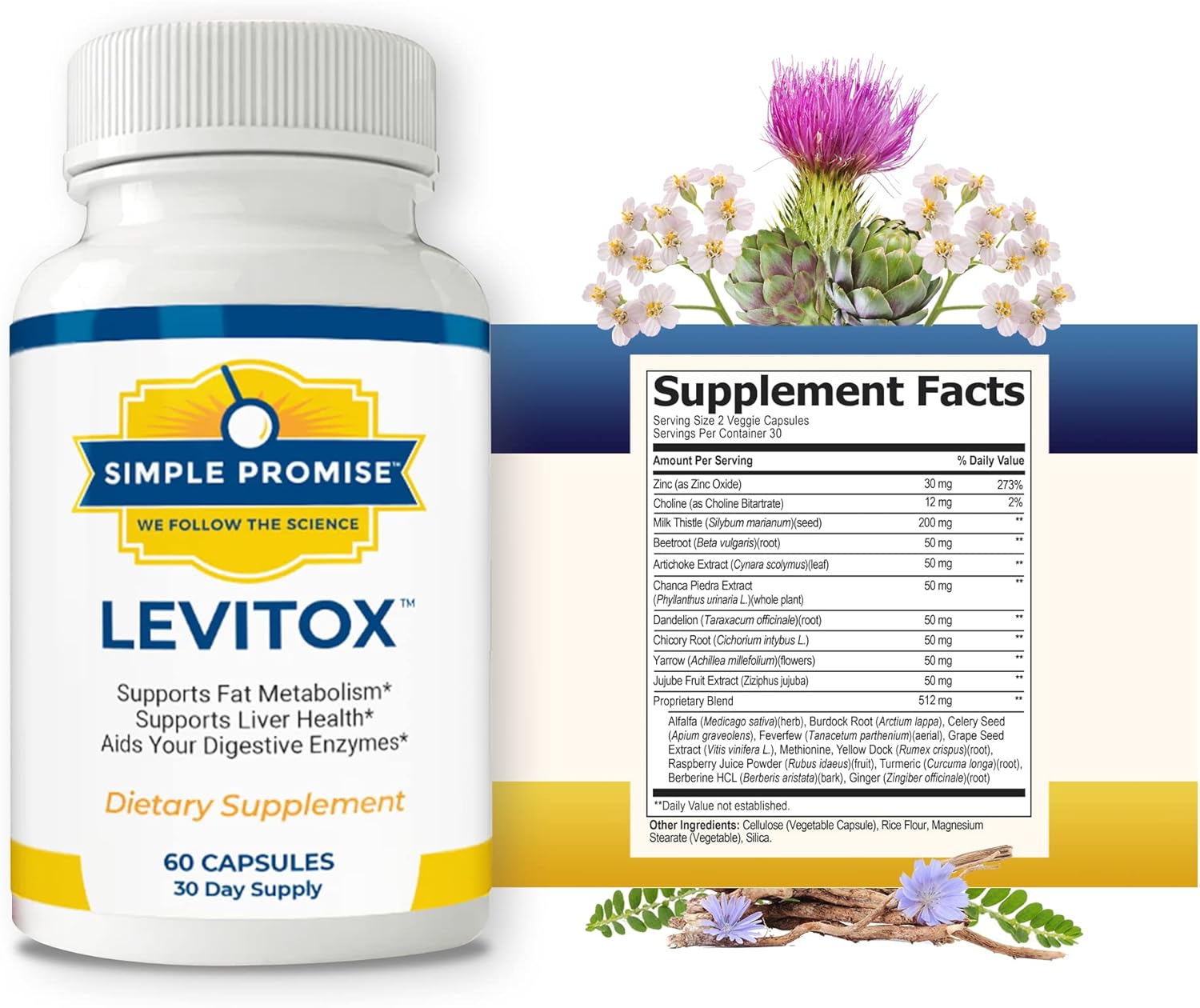 Levitox: Advanced Weight and Liver Support Supplement with Digestive Enzymes - 60 Capsules